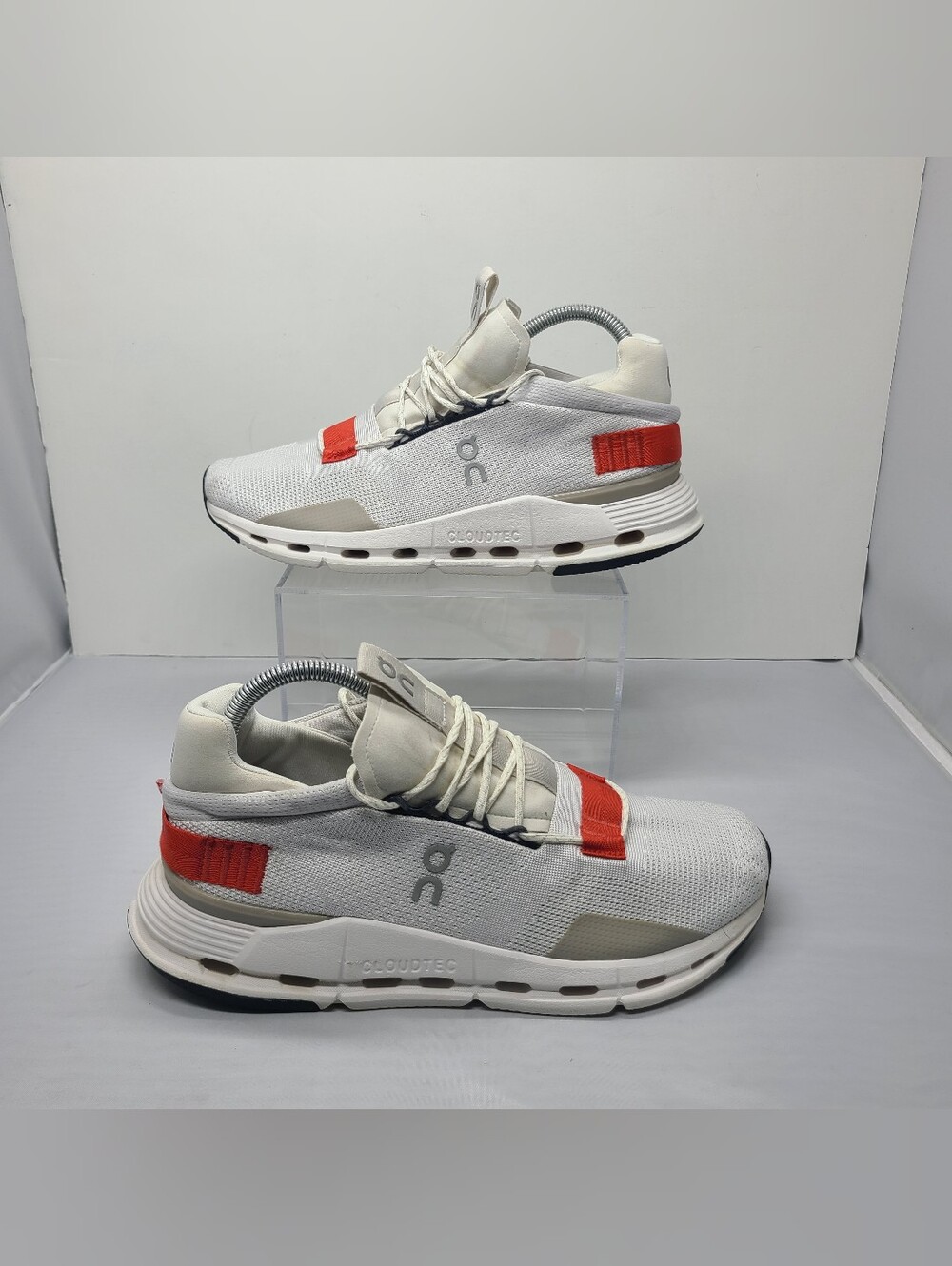 On Cloudnova White/Red Men Casual Running Shoes Sneakers ON-26.98991 Men size 8